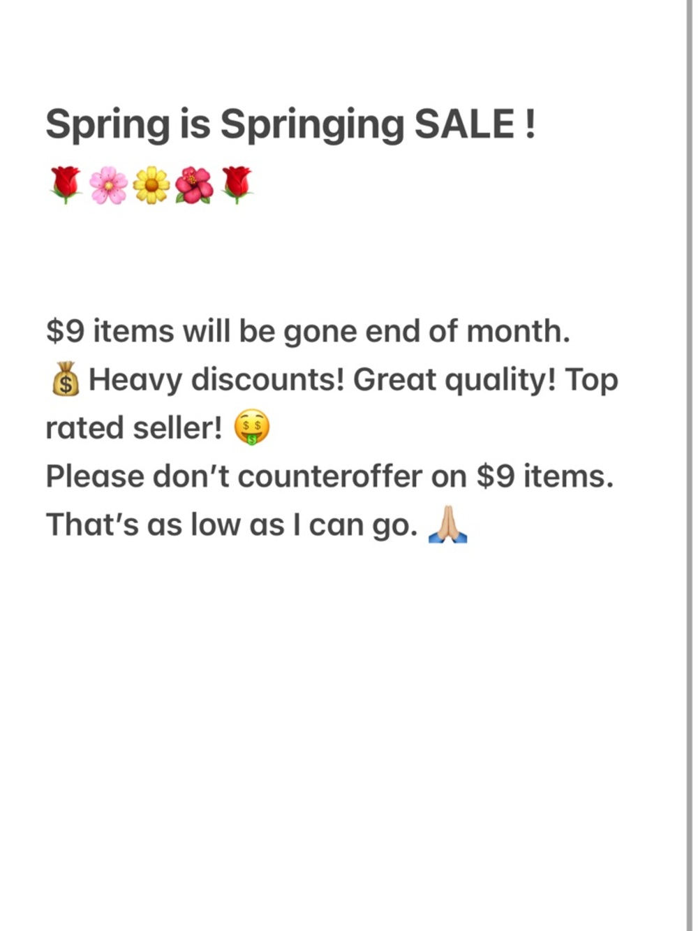 Spring is Springing SALE !
🌹🌸🌼🌺🌹 🍂